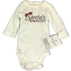 Carters Newborn Santas Litle Helper Bodysuit New